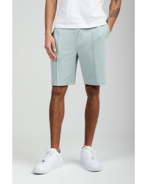 Nines Light Soft Jersey Shorts With Middle Seam And Drawstring Waist - Blue