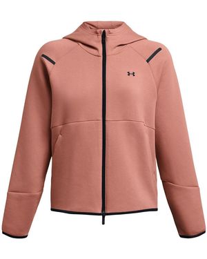 Under Armour Unst Heathered Patterned Hooded Full Zipper Sweat Jacket - Pink