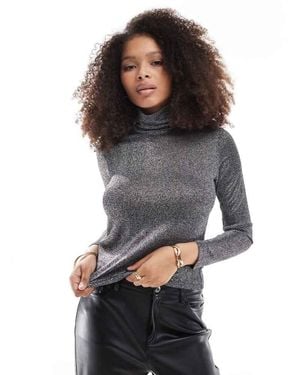 Vero Moda Jersey Roll Neck Layering Top - Grey