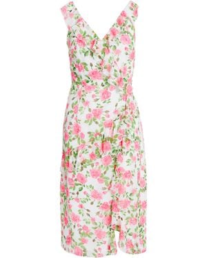 Quiz Petite Chiffon Ruffle Wrap Midi Dress - White