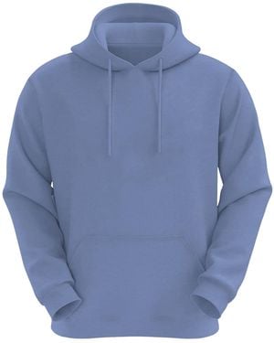 VR2 Denim Plain Hoodie Long Sleeve Pullover - Blue