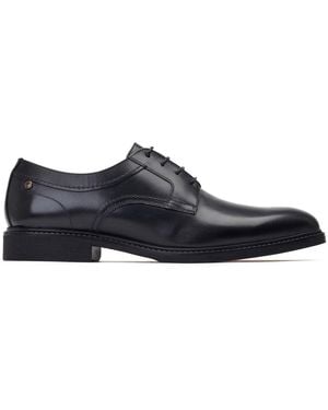 Base London Drake Waxy Leather Shoes - Black