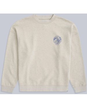 Mountain Warehouse 'Dakota' Bude Regional Sweatshirt Casual Comfy Pullover Cotton - White