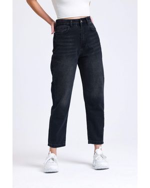 Hiccup High Waist Mom-Fit Jeans - Blue