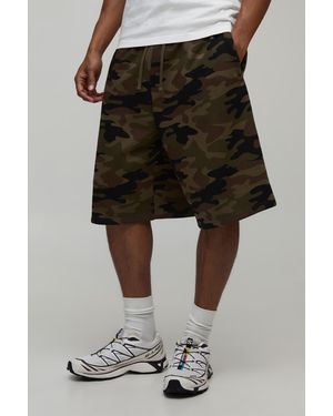 BoohooMAN Camo Bermuda Jort - Green