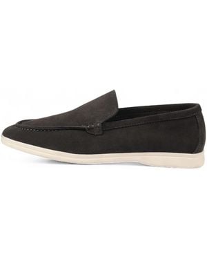 Infinity Leather Durable Slip-On Loafers With Cushioned Insole Faux Leather - Black