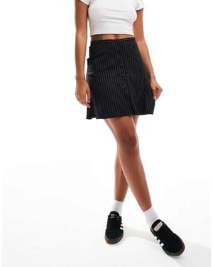 Miss Selfridge Button Through Flippy Mini Skirt - Black
