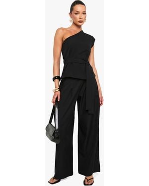 Boohoo Woven Hammered Extreme Wide Leg Trousers - Black