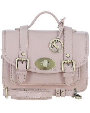 Ashwood Leather Stylish Real Medium Satchel Bag - Pink