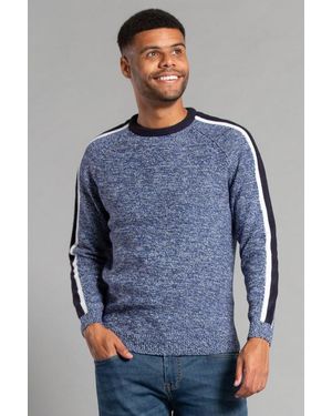 Tokyo Laundry Crew Neck Jumper With Contrast Sleeve - Blue