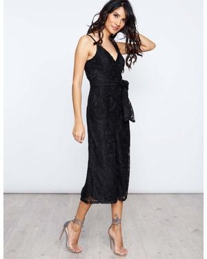 Blue Vanilla Lace Wrap Jumpsuit - Black
