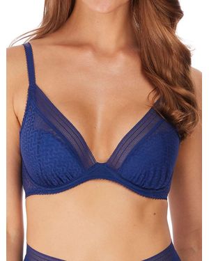 Wacoal Aphrodite Plunge Bra Depths Spandex - Blue