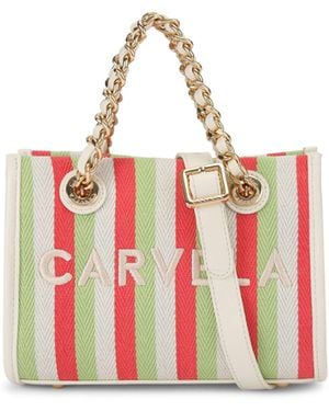 Carvela Kurt Geiger Canvas Sorrento Micro Stripe Bag - Pink