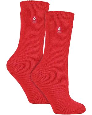 Heat Holders 2 Pack Ladies Original Thermal Moisture Wicking Socks - Red