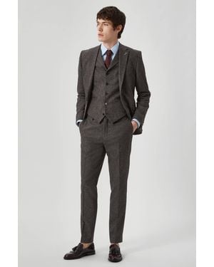 Shelby and Sons Uptown Slim Fit Wool Waistcoat - Brown