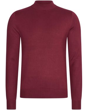 Mario Russo Sweaters Turtle Neck Trui Bordeaux - Rood