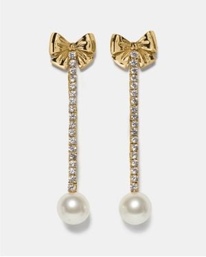 Kate Spade Bling And Bows Linear Earring - White