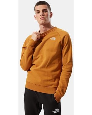 The North Face Raglan Back Box Crewneck Sweatshirt Fleece - Orange