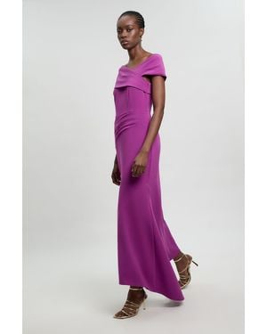 Karen Millen Compact Stretch Viscose Bandeau Maxi Dress - Purple
