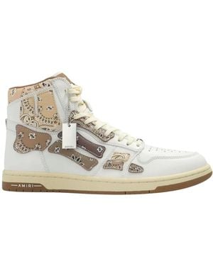 Amiri Bandana Skel Top High Top Trainers Leather - White