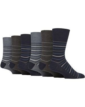 Gentle Grip 6 Pairs Cotton Socks - Blue