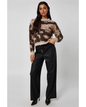 Urban Bliss Brushed Yarn Abstract Print Jumper - Blue