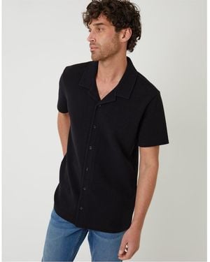 Threadbare Embley Relaxed Fit Short Sleeve Shirt - Black