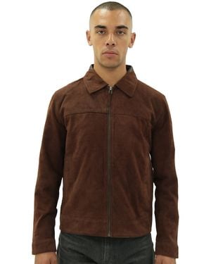 Infinity Leather Retro Goat Suede Harington Jacket-Zurich - Brown