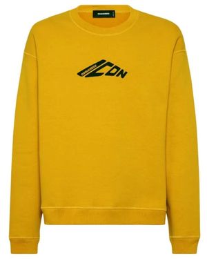 DSquared² Icon New Generation Relax Fit Sweatshirt Cotton - Yellow