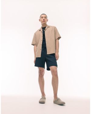 TOPMAN Plisse Shorts - Natural