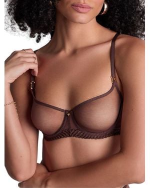 Aubade Sheer Emotion Half Cup Bra - Black