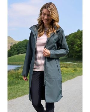 Mountain Warehouse 'Hannah' Mac Jacket Waterproof Breathable Stylish Hooded Coat Polyamide - Green