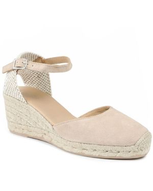 Jones Bootmaker Rayna Leather Buckled Espadrilles - White