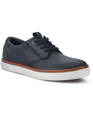 Jones Bootmaker Cushioned Leather Lace-Up Trainers - Blue