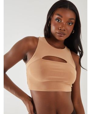 Pink Vanilla Letterbox Crop Top - Brown