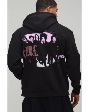 BoohooMAN Oversized The Cure License Printed Hoodie - Blue