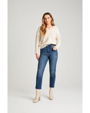 Urban Bliss Mid Tanya Straight Leg Jean Denim - Blue