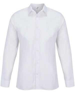 Sol's Adult Bailey Poplin Long-Sleeved Shirt - White