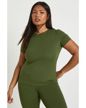 Boohoo Plus Supersoft Peached Sculpt Top - Green