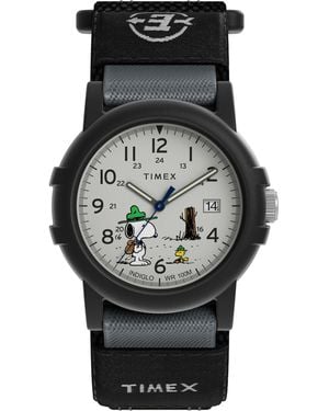 Timex Peanuts Camper Watch Tw4B29100 Fabric - Black