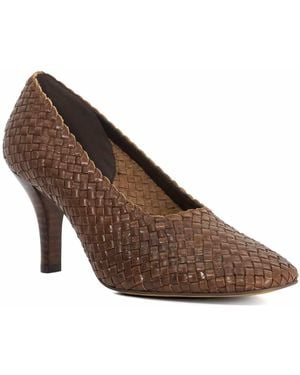 Dune Admired Woven Leather Stiletto Heel Court Shoes - Brown