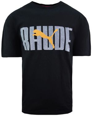 PUMA X Rhude Graphic Short Sleeve Crew Neck T-Shirt 596757 51 Cotton - Black