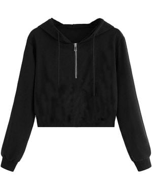 Miso Cropped Hoodie - Black