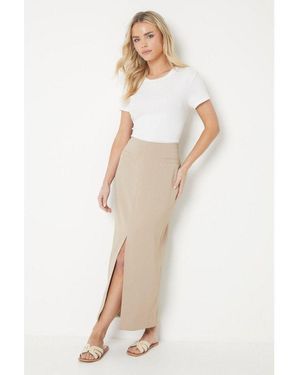 Dorothy Perkins Petite Tailored Midi Skirt - Natural