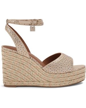 Kurt Geiger Brixton Ankle Strap Wedge Heels - Natural