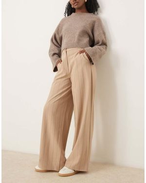 ASOS Tailored Relaxed Straight Leg Trousers - Natural