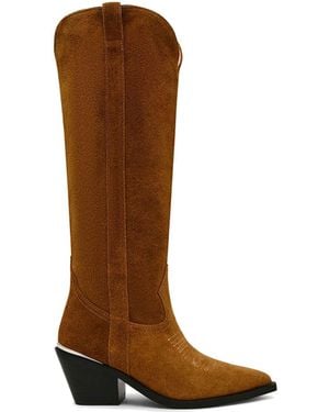 Steve Madden Suede Spiral Boot Browns