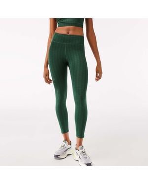 Lacoste Allover Print High Waist Leggings - Green