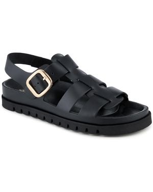 Jones Bootmaker Isha Leather Buckled Fisherman Sandals - Black