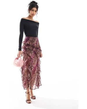 Miss Selfridge Ruffle Tiered Midi Skirt